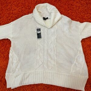 NWT DESIGN 365 WHITE RELAXED SWEATER PULLOVER SIZE XL NEW